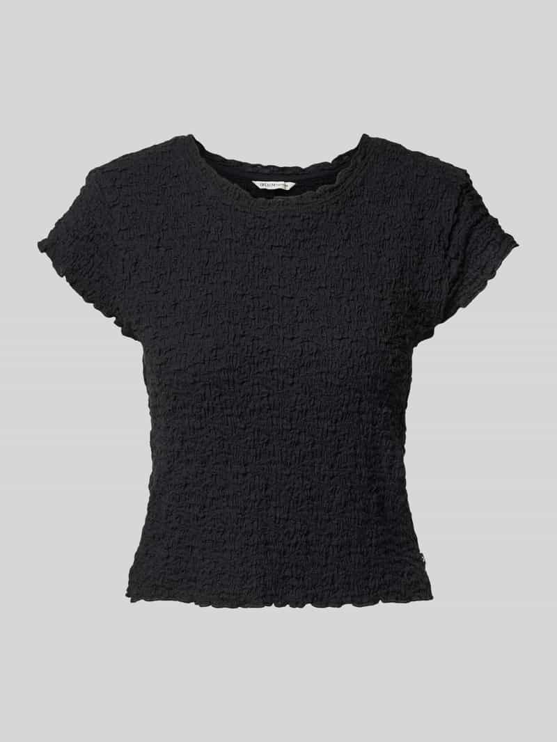 Tom Tailor Denim Korte slim fit top van crinklemateriaal