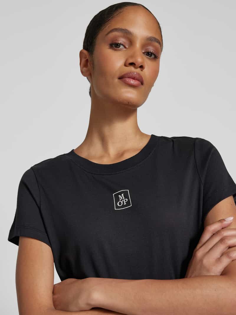 Marc O'Polo Regular fit pyjamatop in een mix van modal en katoen met logoprint