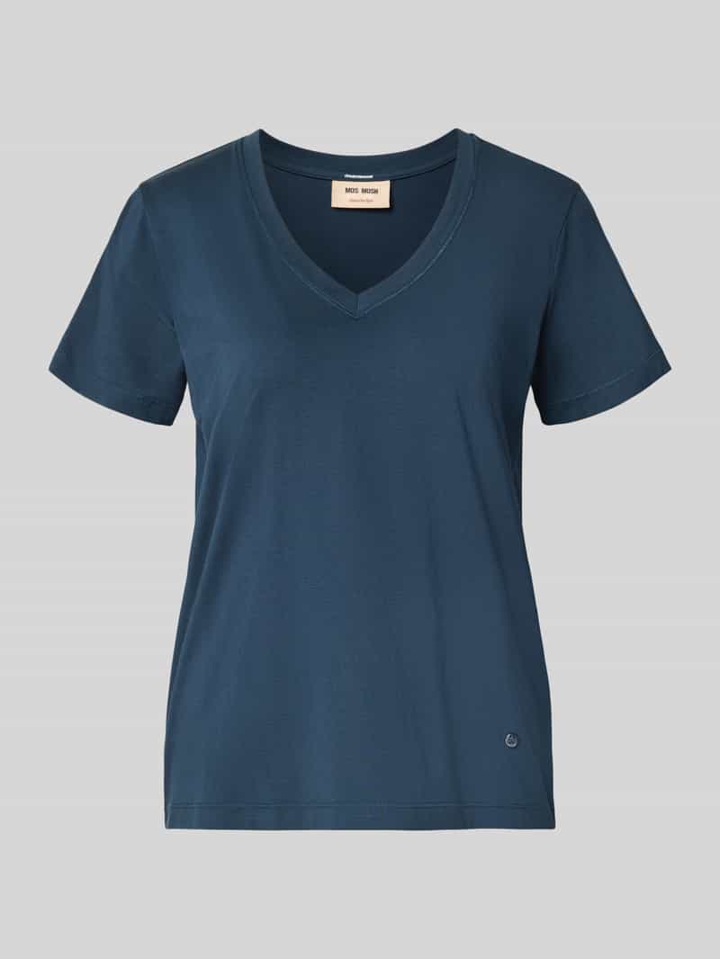 MOS MOSH Regular fit t-shirt met v-hals model 'Dala'