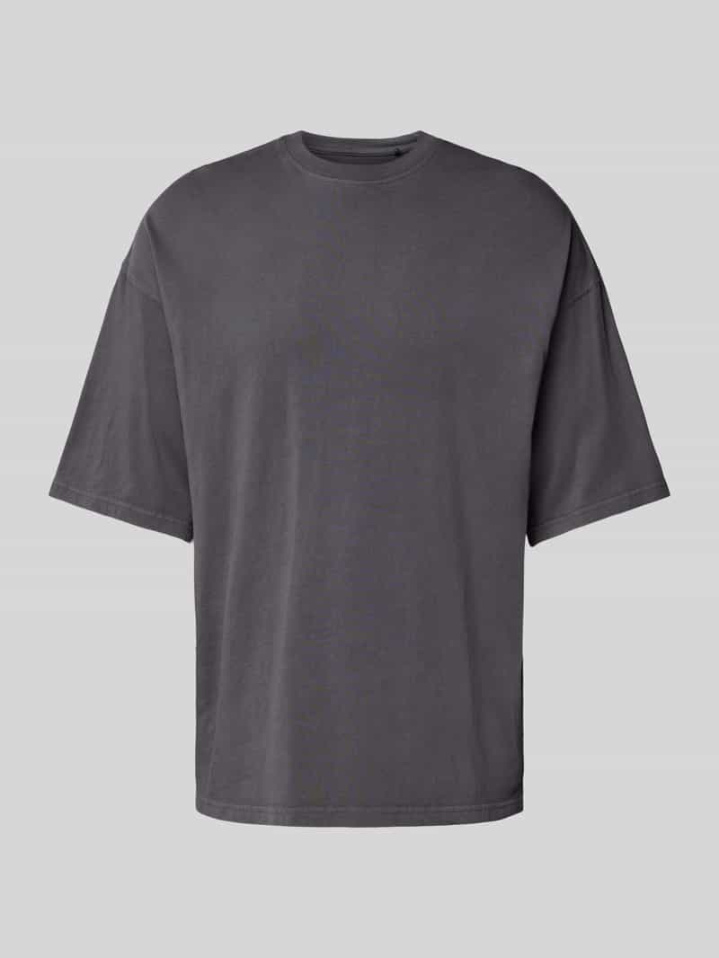 jack & jones T-shirt met geribde ronde hals model 'CHARGE'