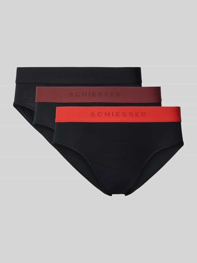 Schiesser Slip met elastische band met logo in een set van 3 stuks