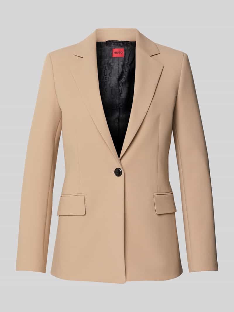 HUGO Shaped fit lange blazer met viscose model 'ATANA-2'