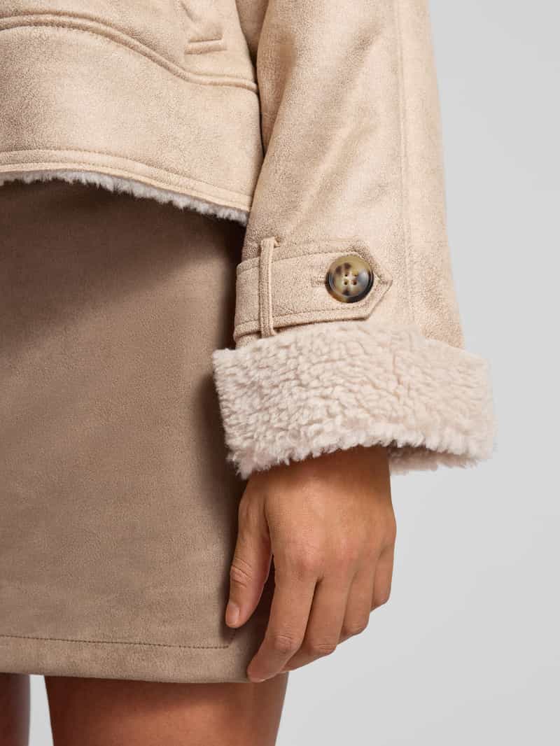 Only Regular fit jack in leerlook met voering van teddybont model 'YLVA'