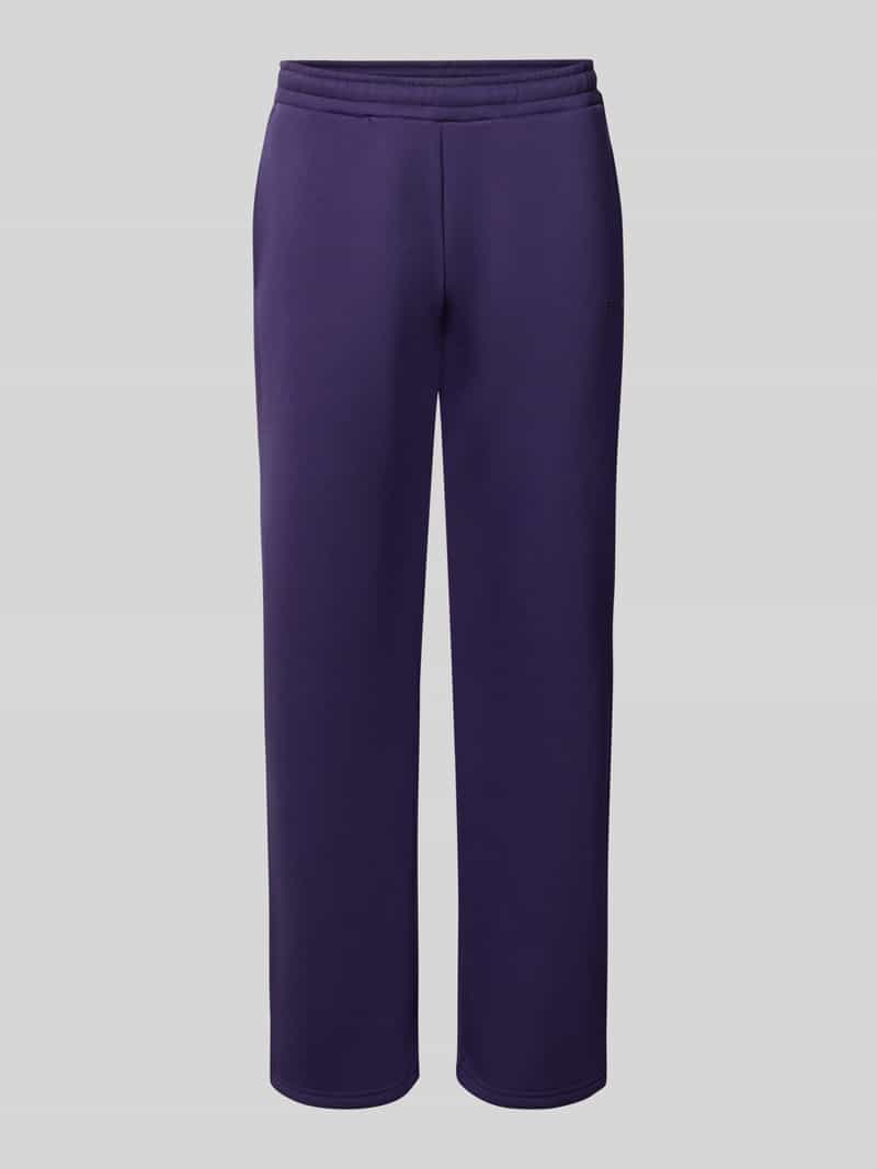 straight fit sweatpants van katoenmix met labeldetail