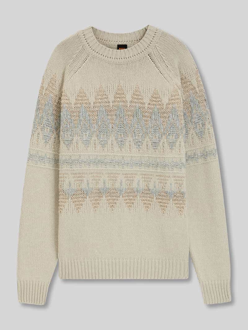 Boss Orange Relaxed fit gebreide pullover van wolmix model 'KAROMBO'
