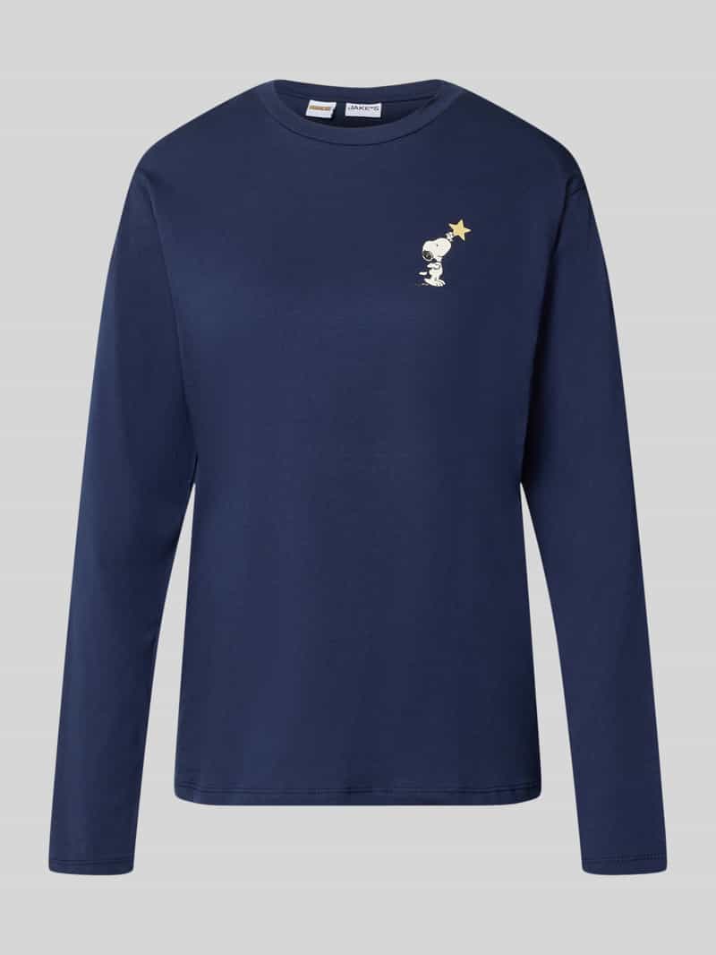 Jake*s Casual Pyjamabovendeel met Peanuts-print van puur katoen