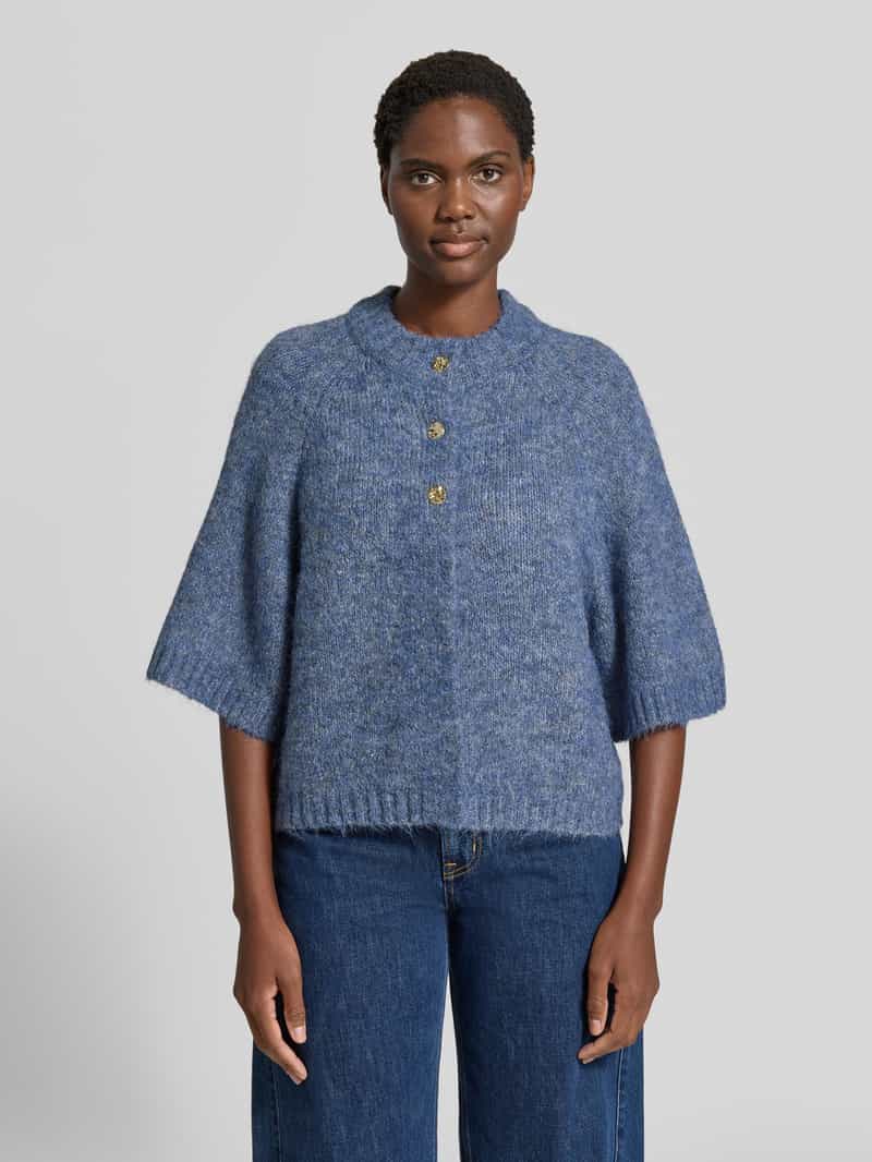 Neo Noir cardigan in relaxed fit met wol model 'Benutta' blauw, foto 3