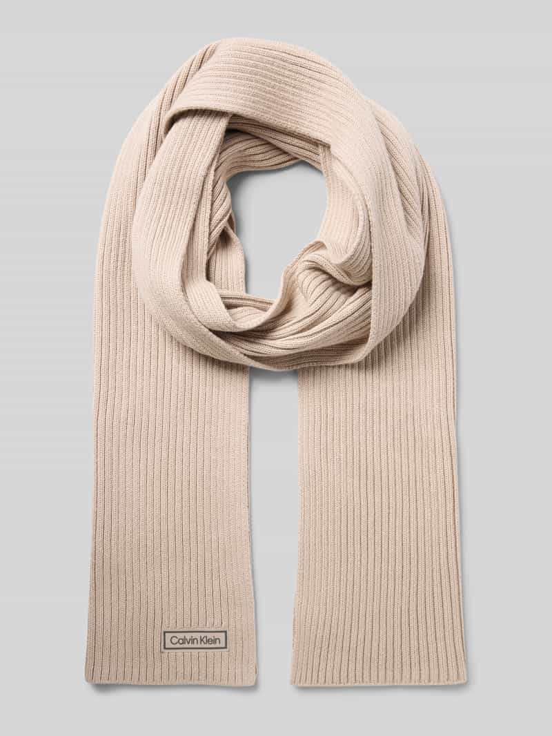 CK Calvin Klein Sjaal met kasjmier en labelpatch