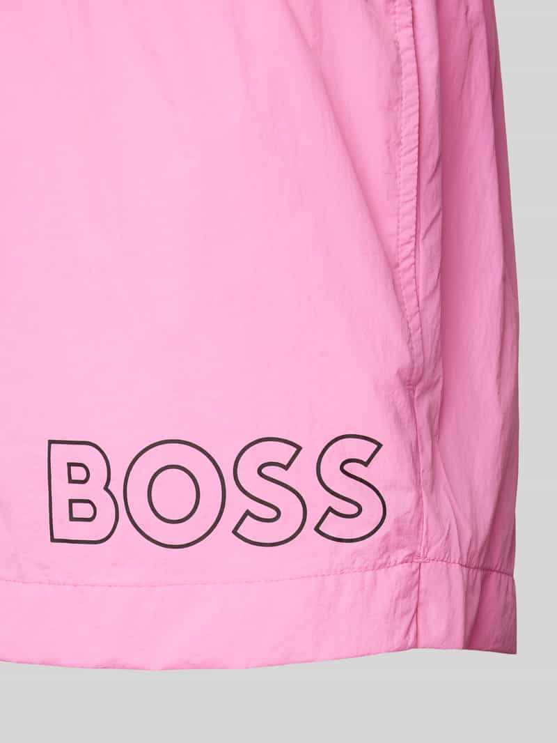 Boss Relaxed fit zwembroek met labelprint model 'Mooneye'