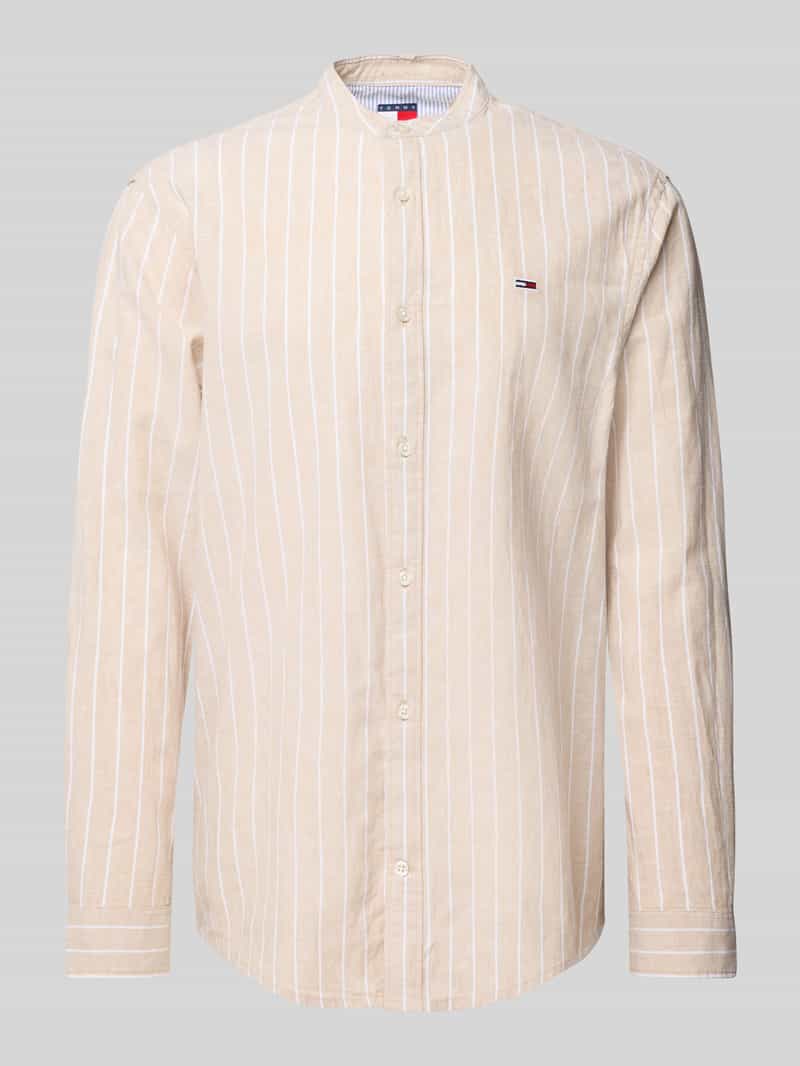 Tommy Jeans Regular fit vrijetijdsoverhemd van een mix van katoen en linnen