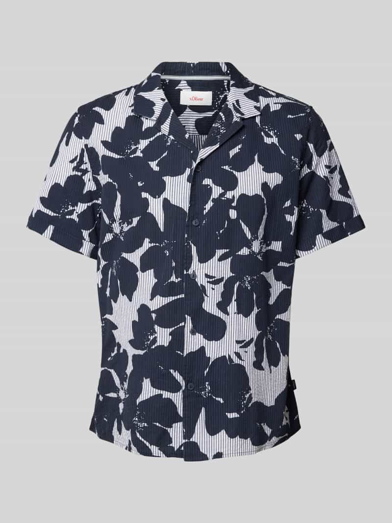 s.Oliver RED LABEL Resort fit vrijetijdsoverhemd met motiefprint