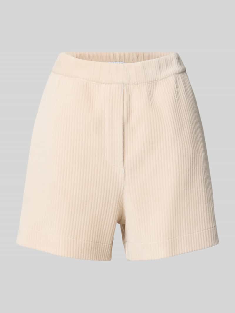 Regular fit korte corduroy broek met elastische band