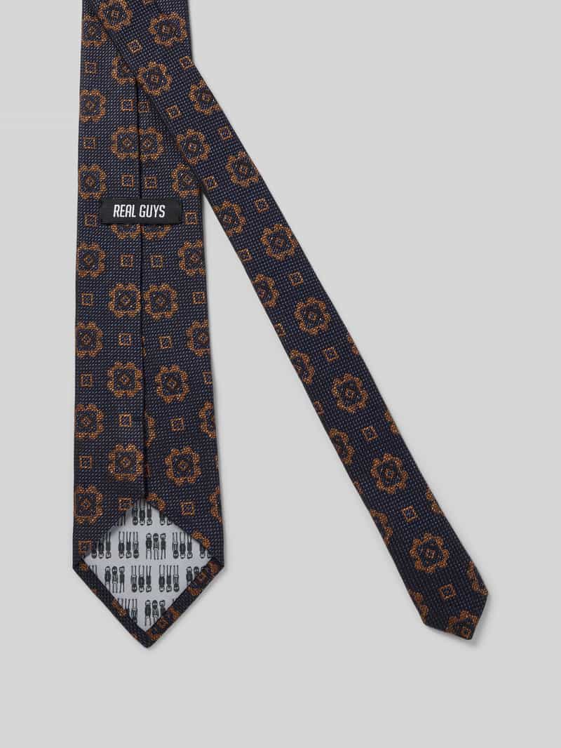 J.Ploenes Stropdas van wolmix met logopatch (8 5 cm)