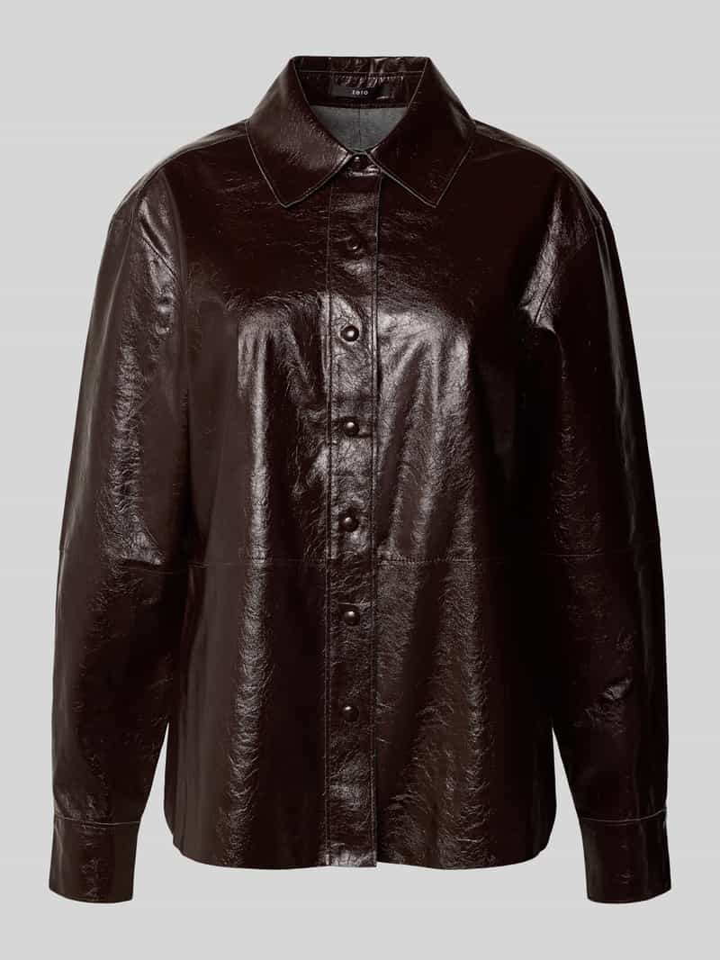 Zero Relaxed fit overhemdblouse in leerlook