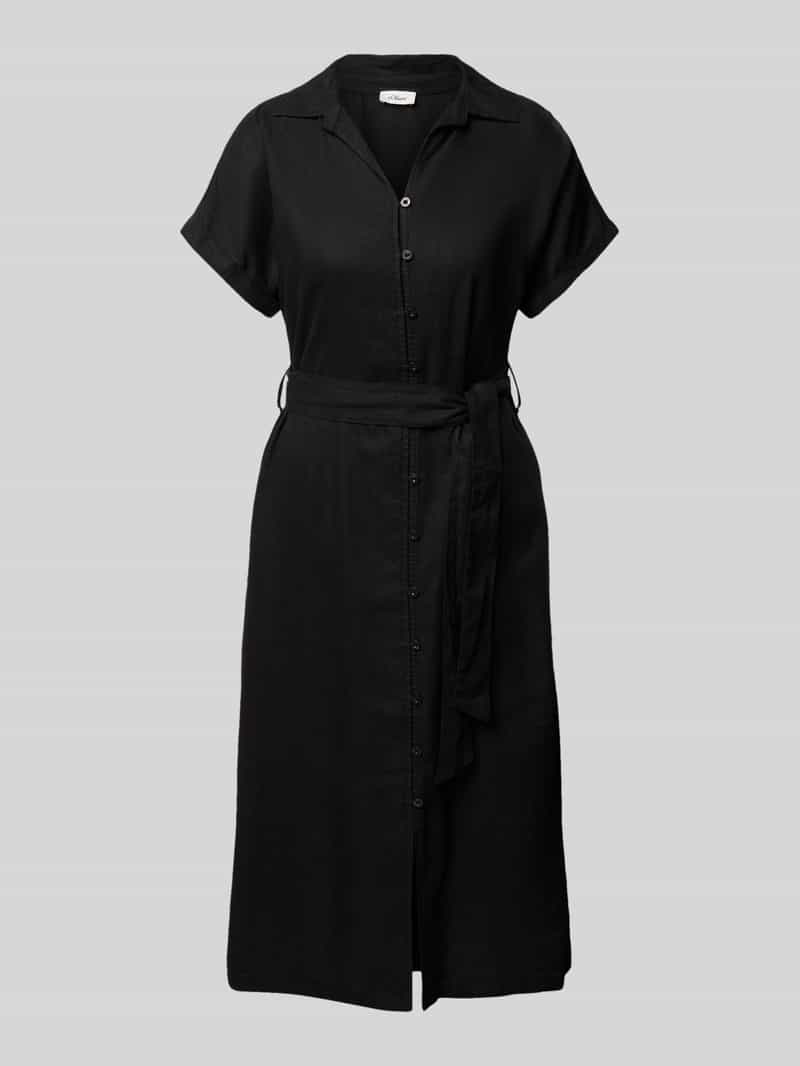 s.Oliver RED LABEL Relaxed fit overhemdjurk van linnenmix