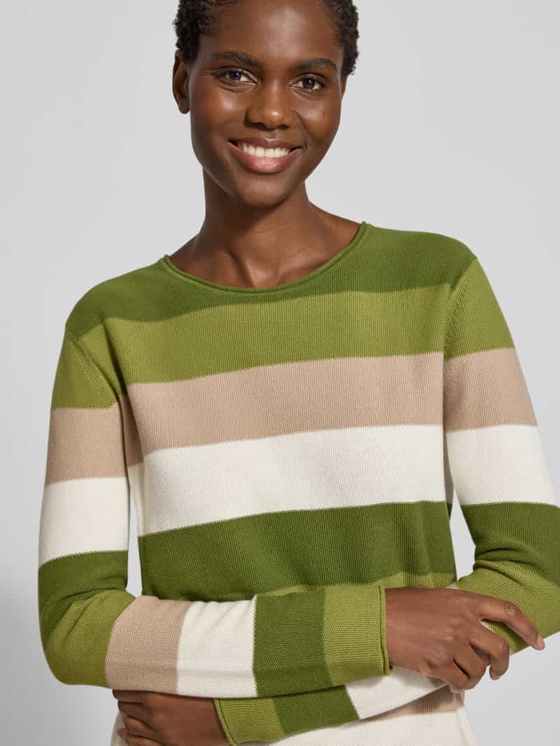 Tom Tailor Regular fit gebreide pullover van een mix van katoen en viscose
