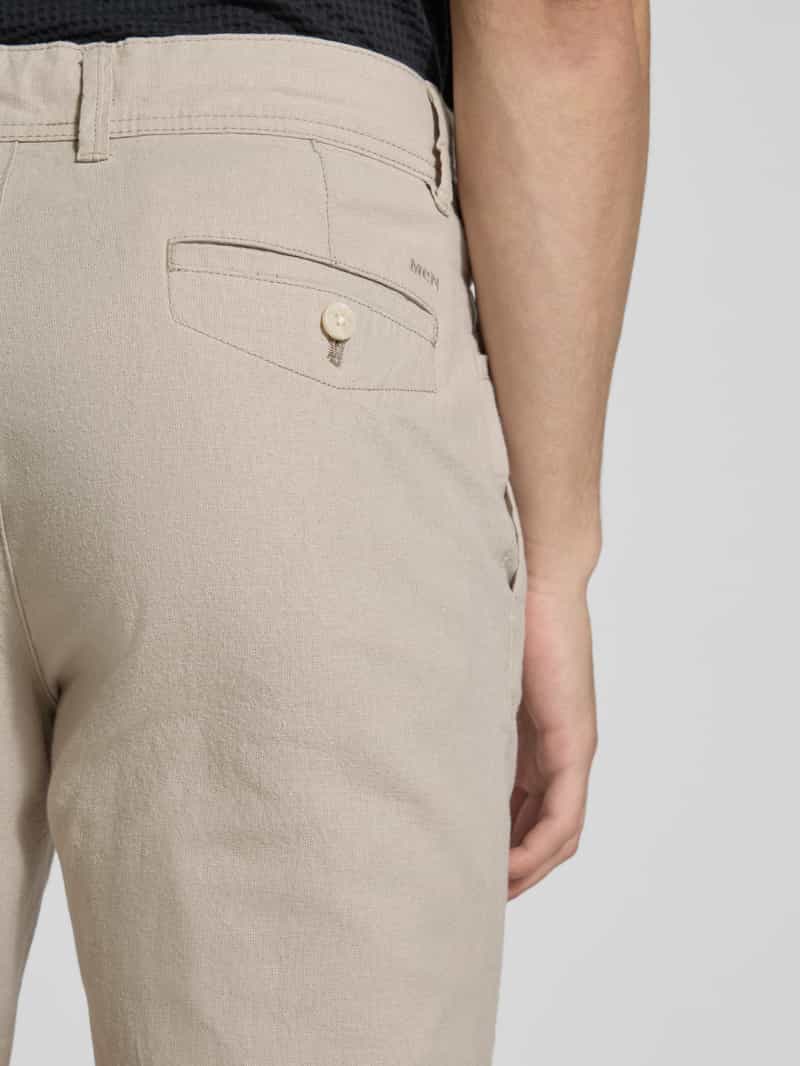 MCNEAL Regular fit korte linnen broek met tunnelkoord