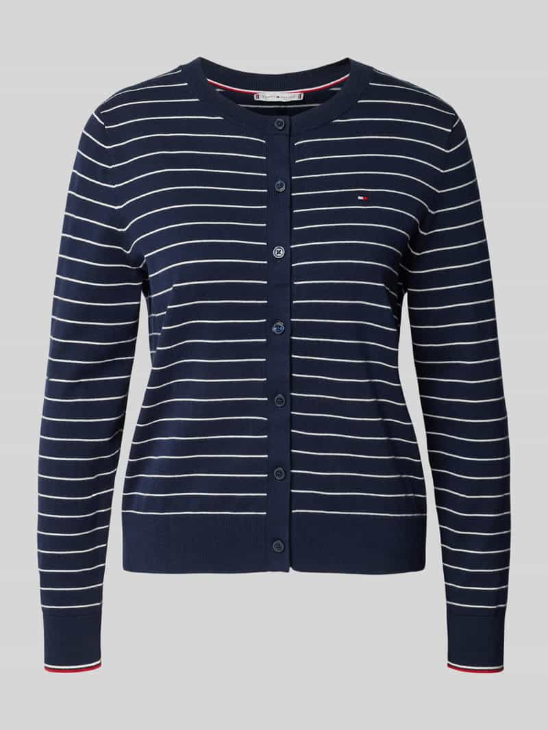 Tommy Hilfiger Regular fit gebreid jack van katoenmix