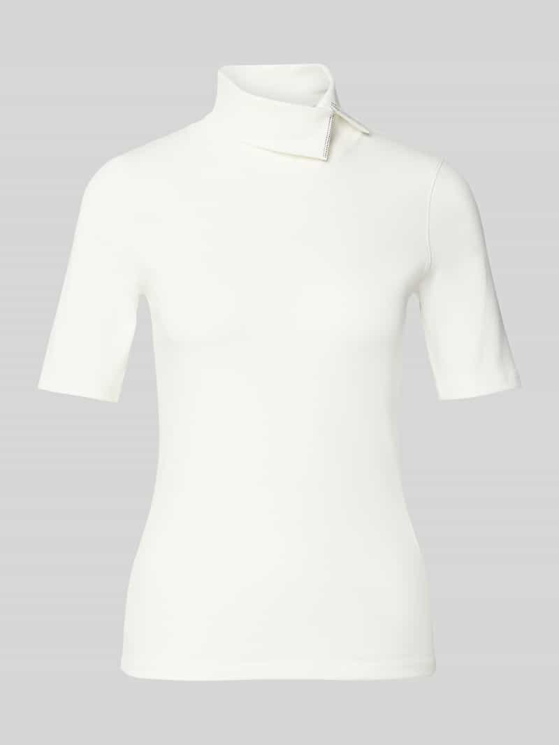 Marc Cain Nauwsluitend T-shirt van katoenmix met col