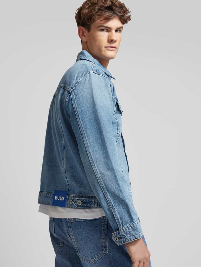 Hugo Blue Jeansjack met labelbadge model 'Dex'