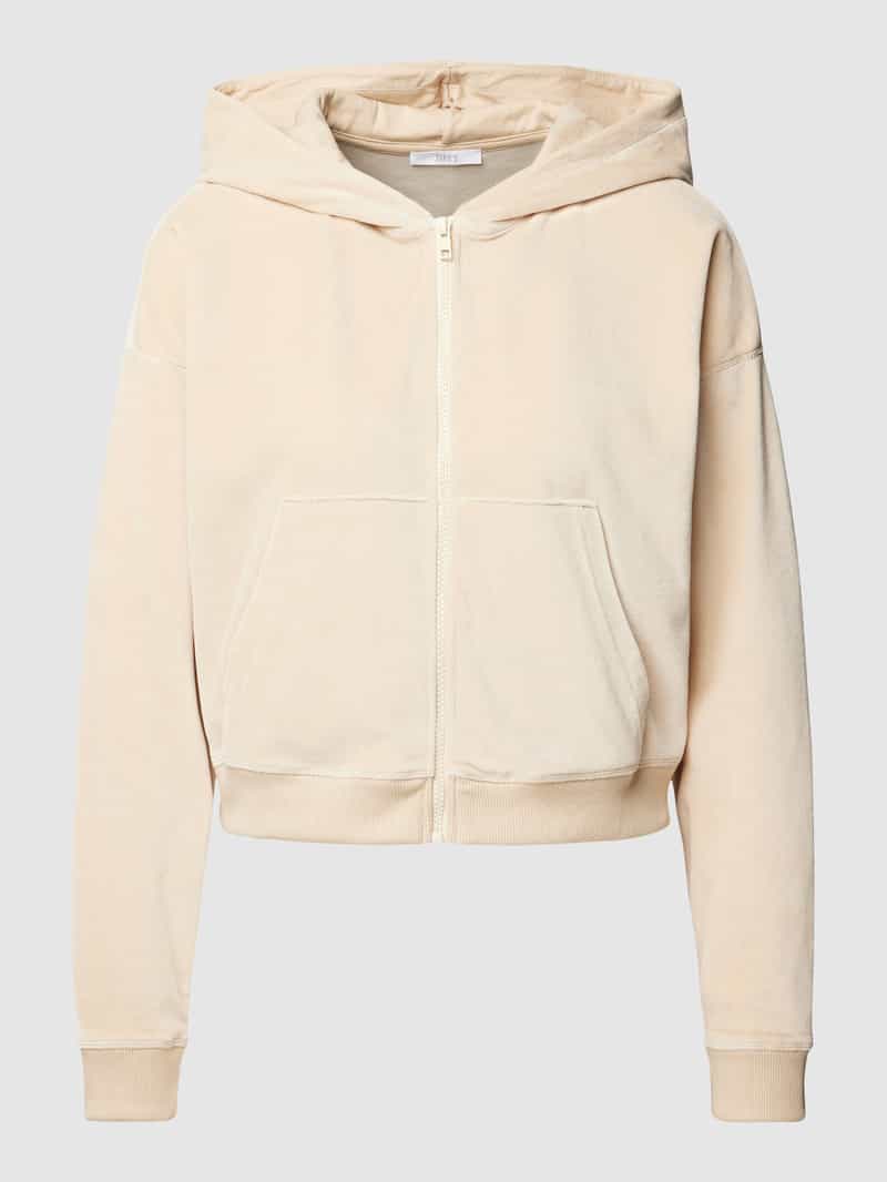 Jake*s Casual Sweatjack met extra brede schouders en steekzakken