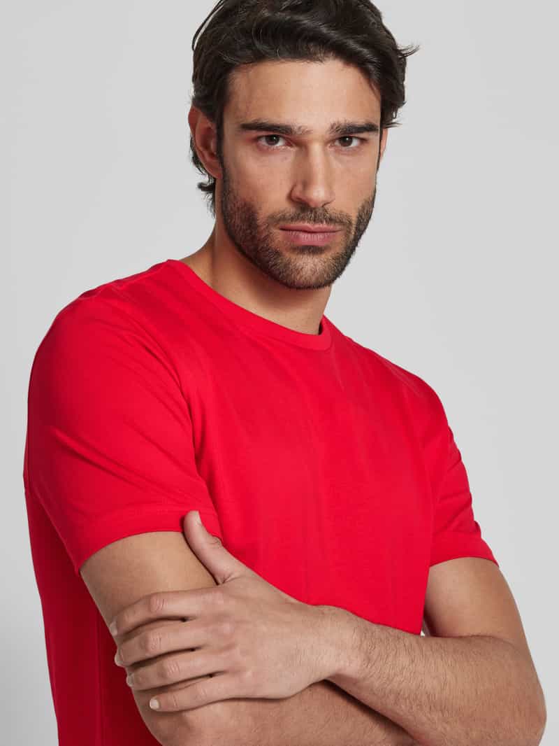 Christian Berg Men T-shirt met geribde ronde hals