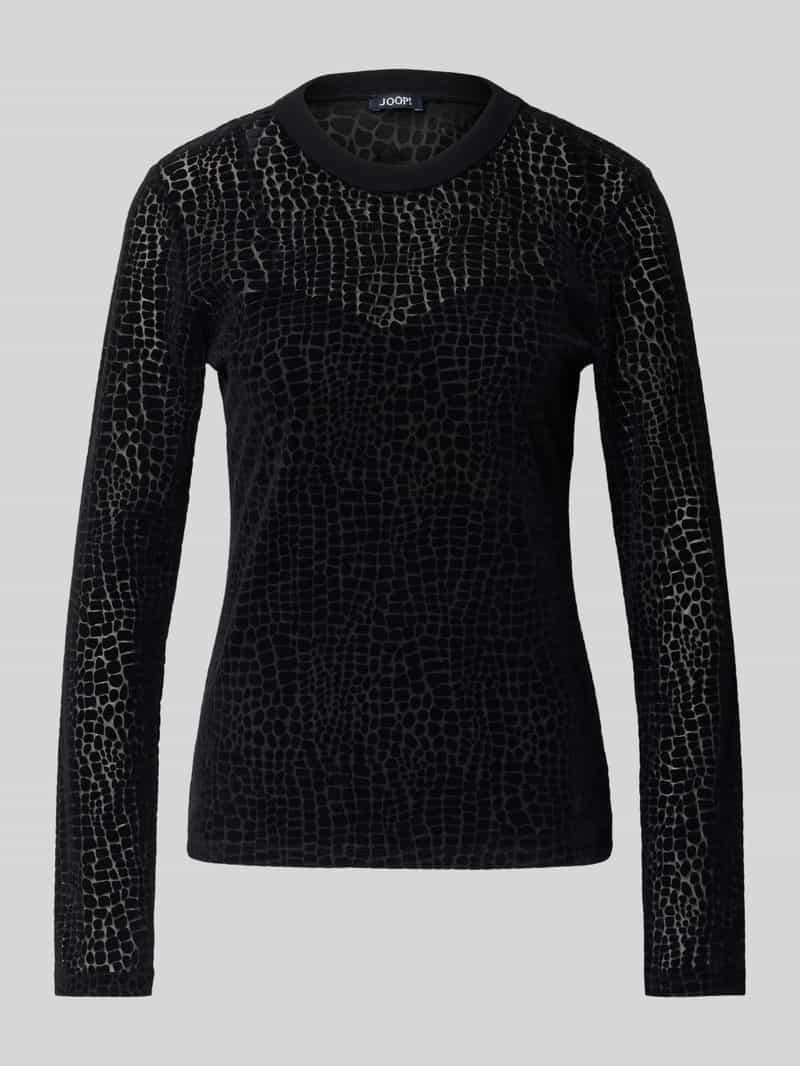 Joop! Shirt met lange mouwen en geribde ronde hals model 'TEIDA'