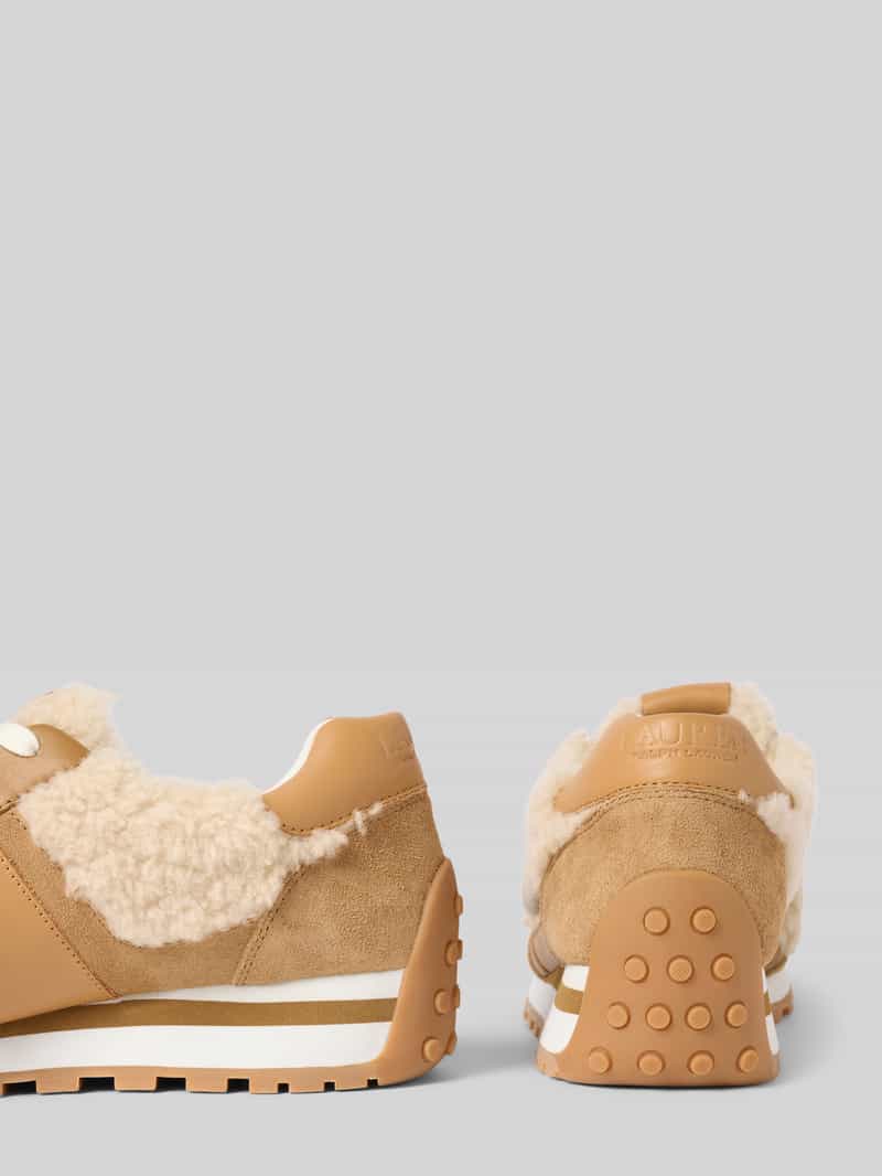 Lauren Ralph Lauren Sneakers van leer met teddybont model 'DANI'