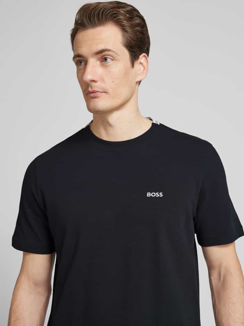 BOSS Green T-shirt met labelstitching model 'Taddy'