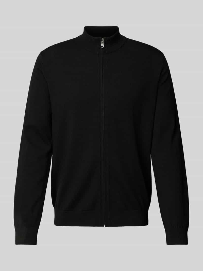 OLYMP Level Five Slim fit gebreid jack met opstaande kraag