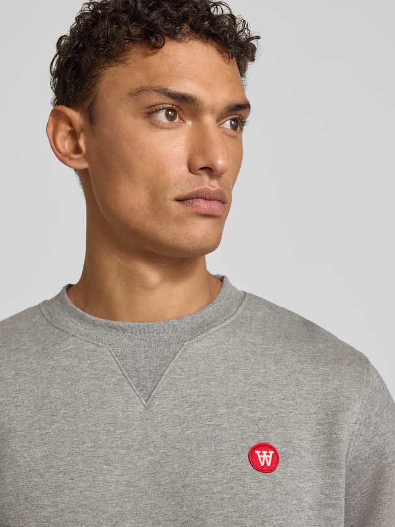 Wood Sweatshirt met labelstitching model 'Tye'