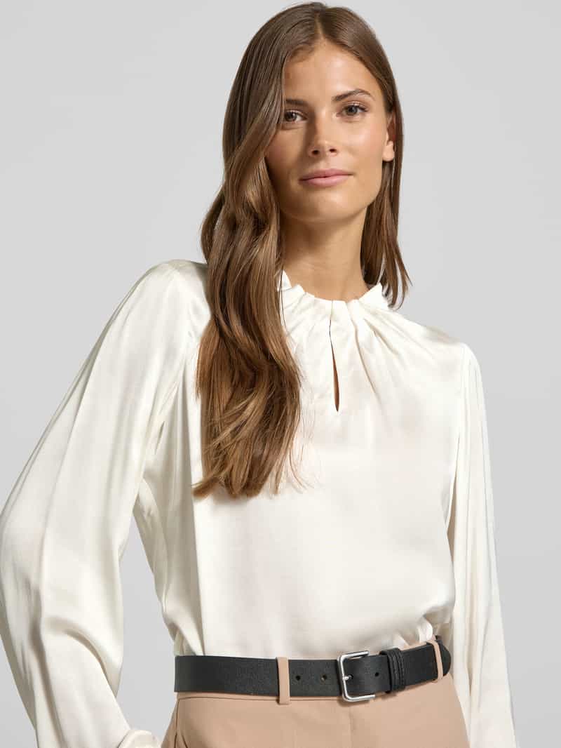 comma Regular fit blouse van viscose met plooien