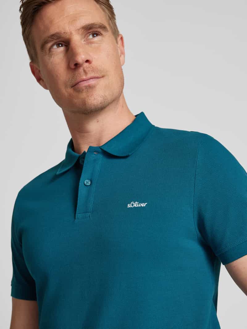 s.Oliver RED LABEL Regular fit poloshirt van katoenpiqué met labelstitching