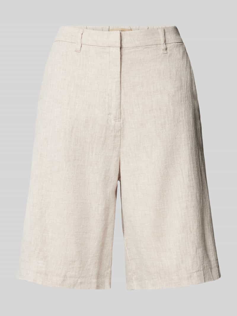 Soyaconcept Regular fit korte linnen broek met geweven motief, model 'Eris'