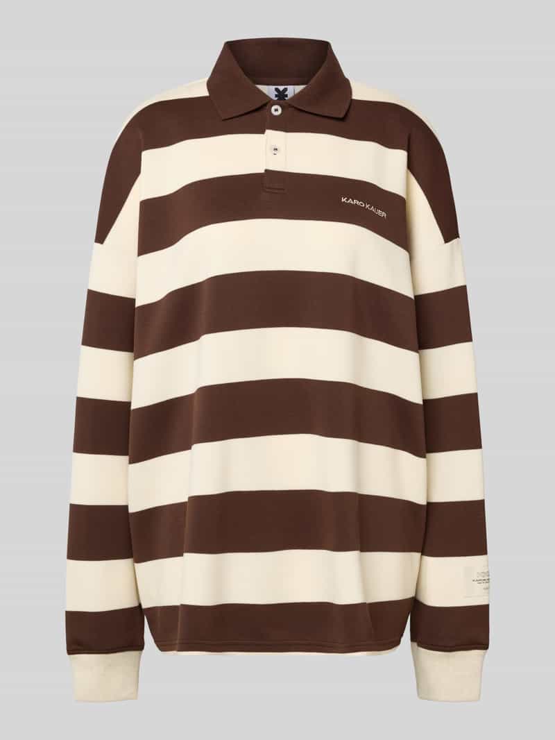 Karo Kauer Oversized poloshirt met streepmotief
