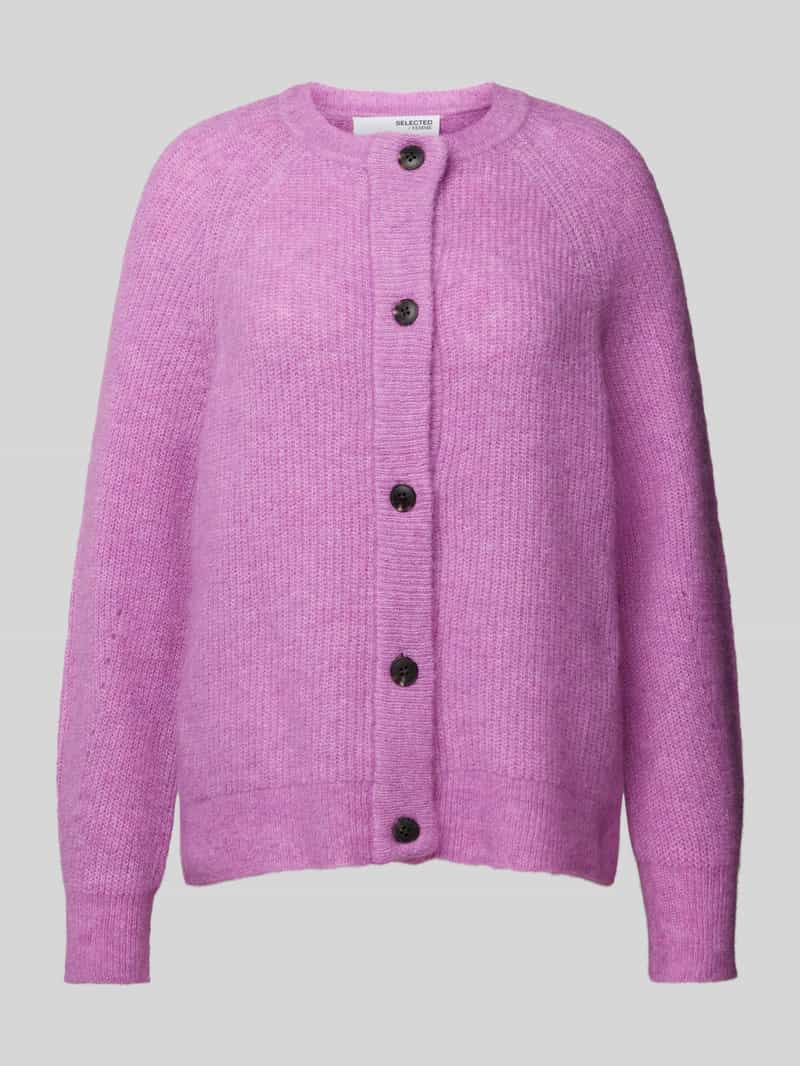 Selected Femme Gebreid jack met doorknoopsluiting model 'LULU'