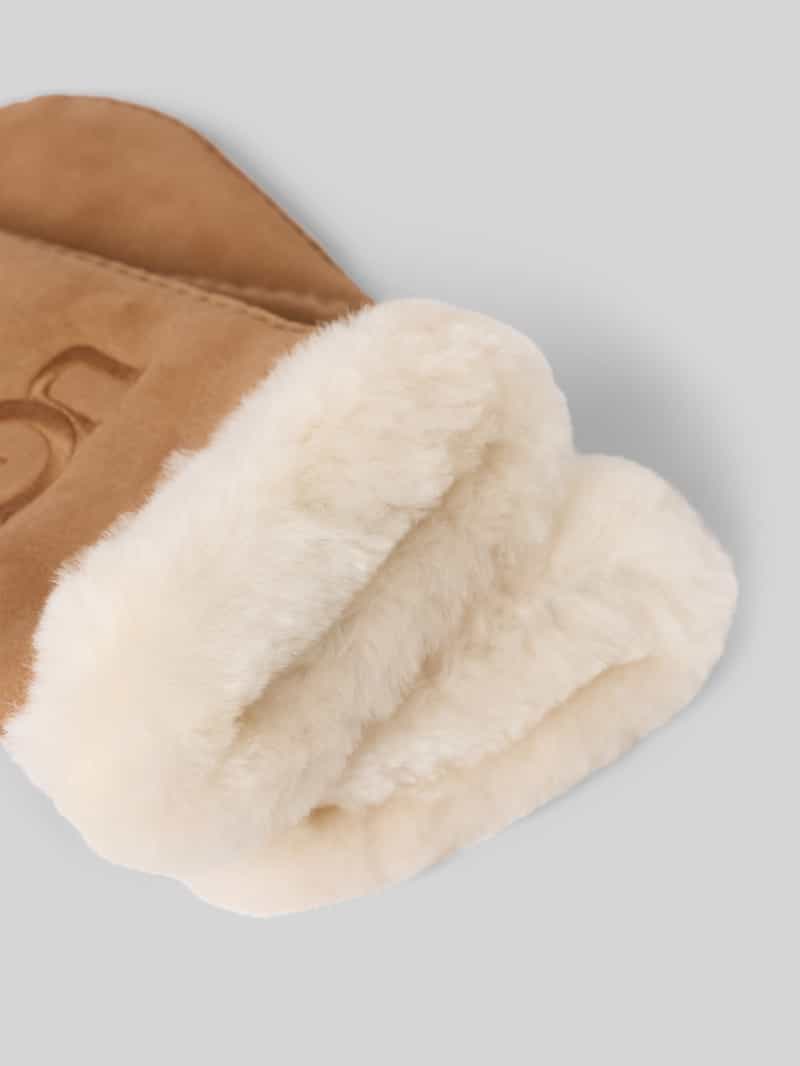 Ugg Handschoenen van lamsleer met labelstitching