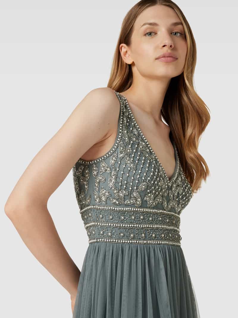 Lace & Beads Avondjurk met kralen en siersteentjes