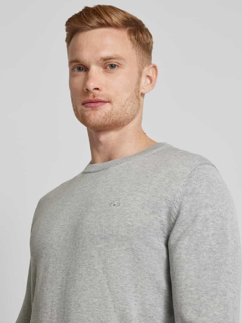Tom Tailor Gebreide pullover met labelstitching model 'BASIC'
