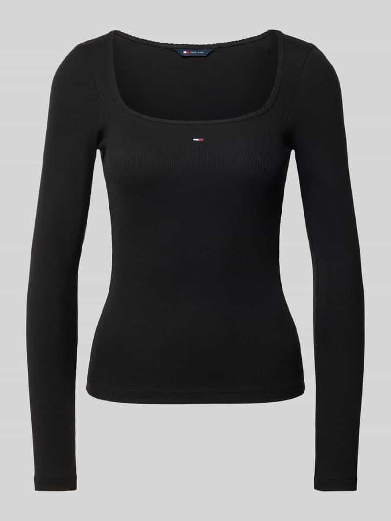 Tommy Jeans Slim fit shirt met lange mouwen van katoenmix