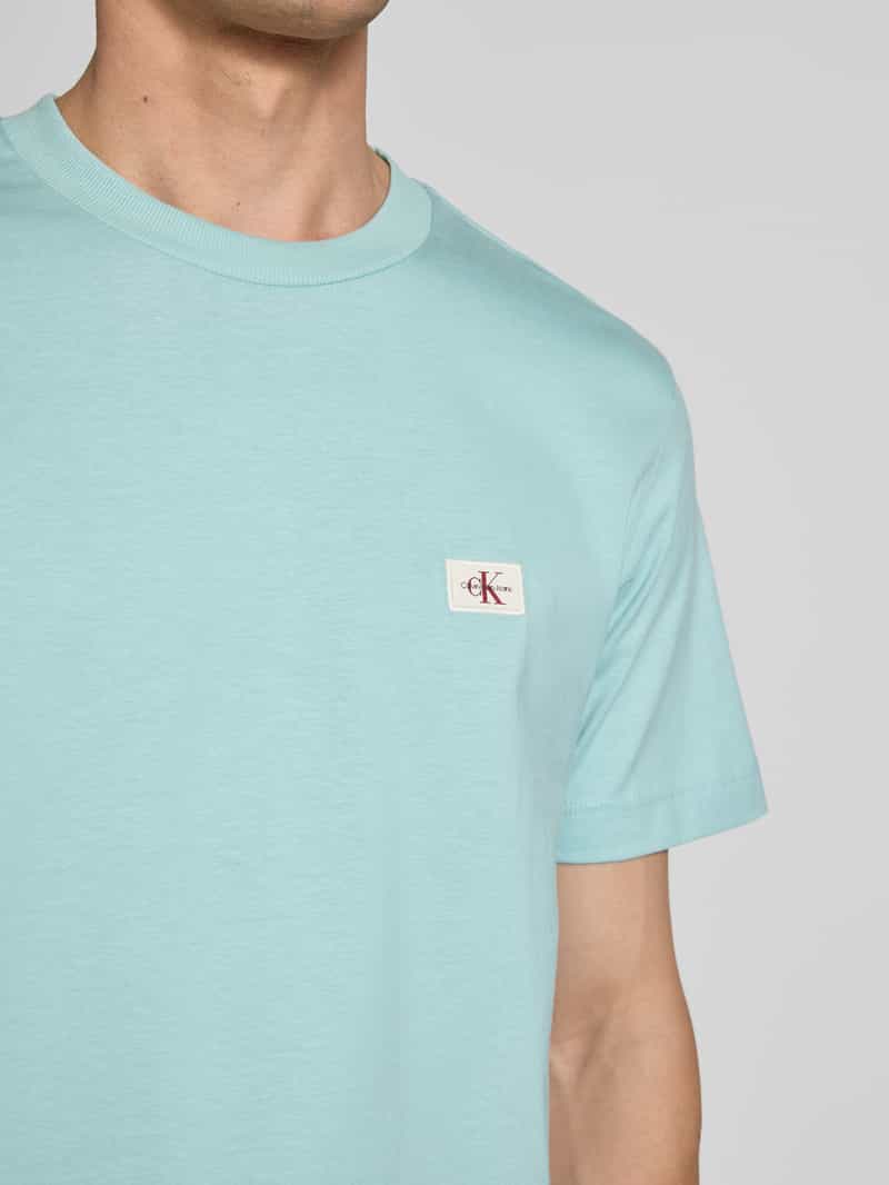 Calvin Klein Jeans T-shirt met labelstitching en ronde hals