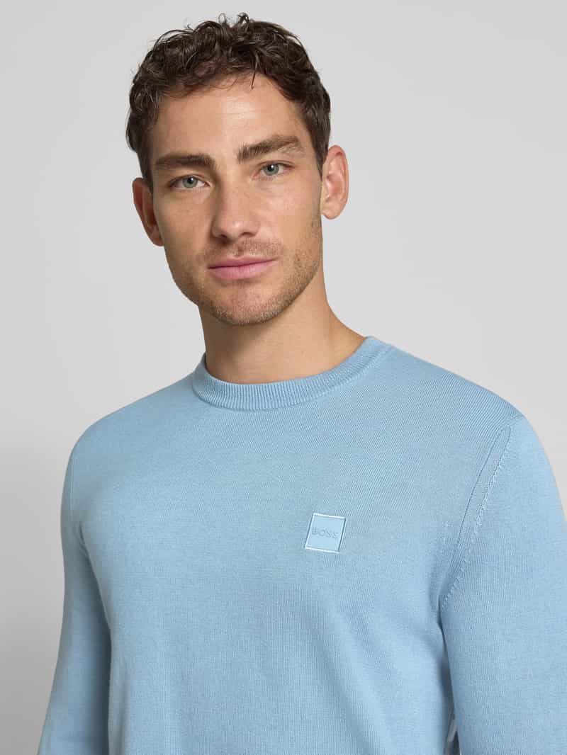 Boss Orange Regular fit gebreide pullover van een mix van katoen en kasjmier model 'KANOVANO'