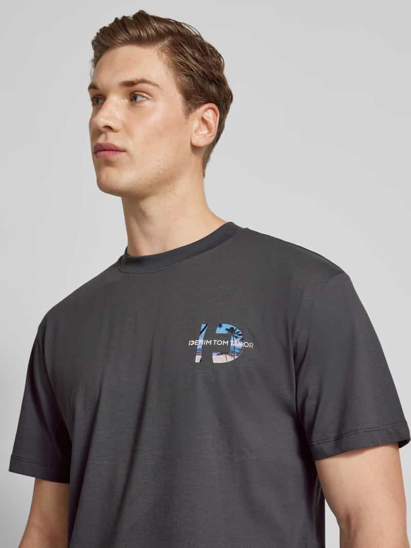 Tom Tailor Denim Relaxed fit T-shirt met labelprint