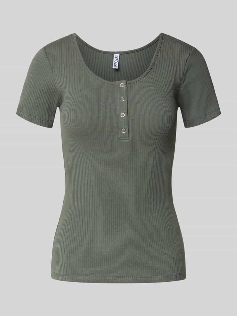 Pieces Slim fit T-shirt van katoenmix model 'KITTE'