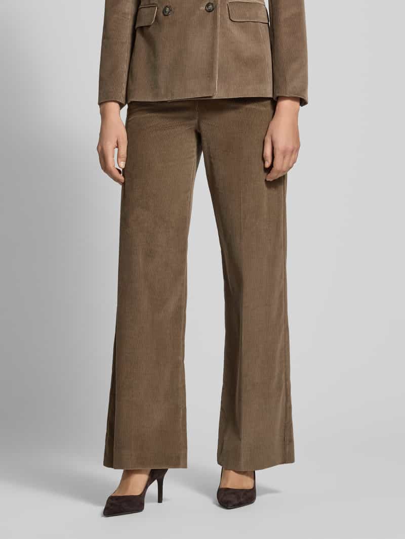 Weekend Max Mara Regular fit corduroy broek met bandplooi