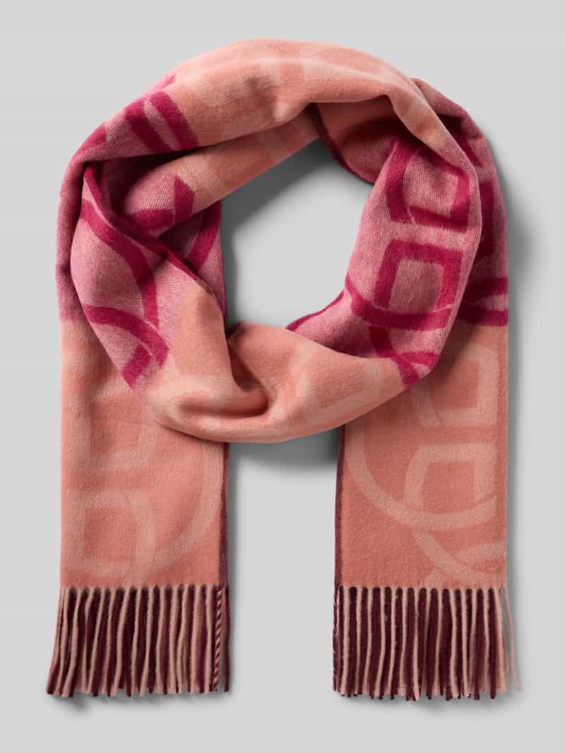 Gant Sjaal van wol met franjes model 'MONOGRAM WOOL SCARF'