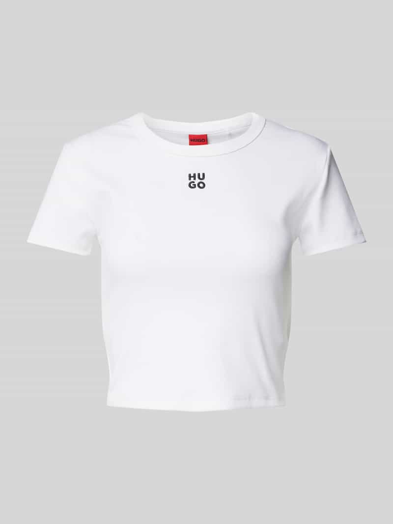 HUGO Kort T-shirt met labelprint