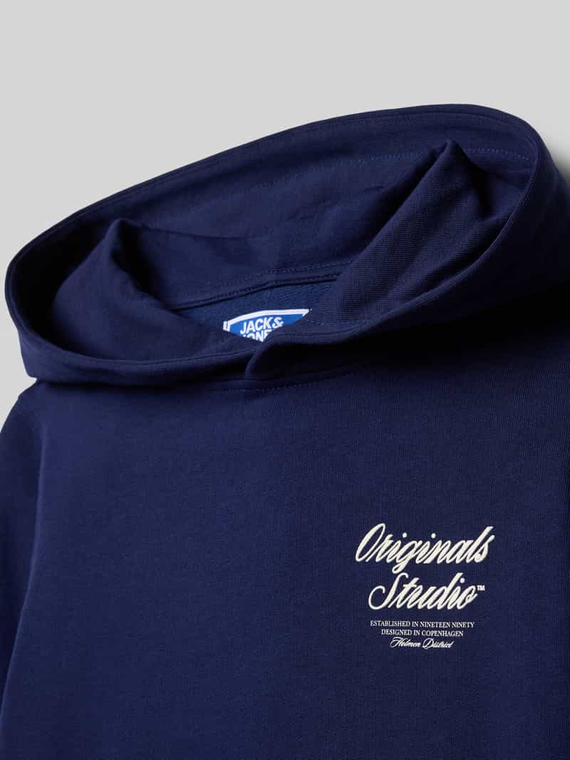jack & jones Hoodie met labelprint en kangoeroezak