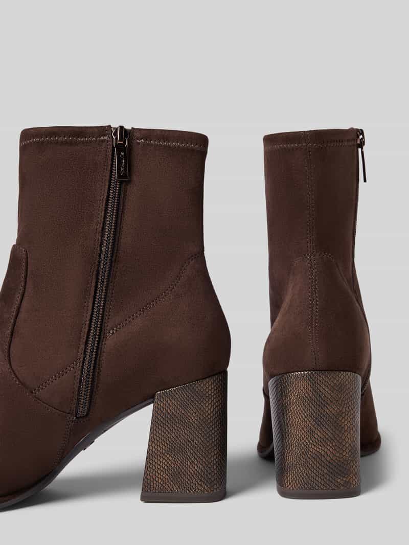 tamaris Laarsjes met blokhak in slangenleerlook