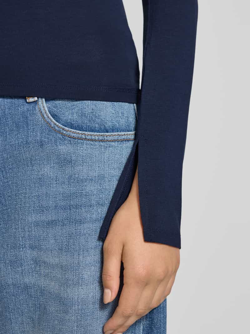 Gina Tricot Shirt met lange mouwen en geribde ronde hals